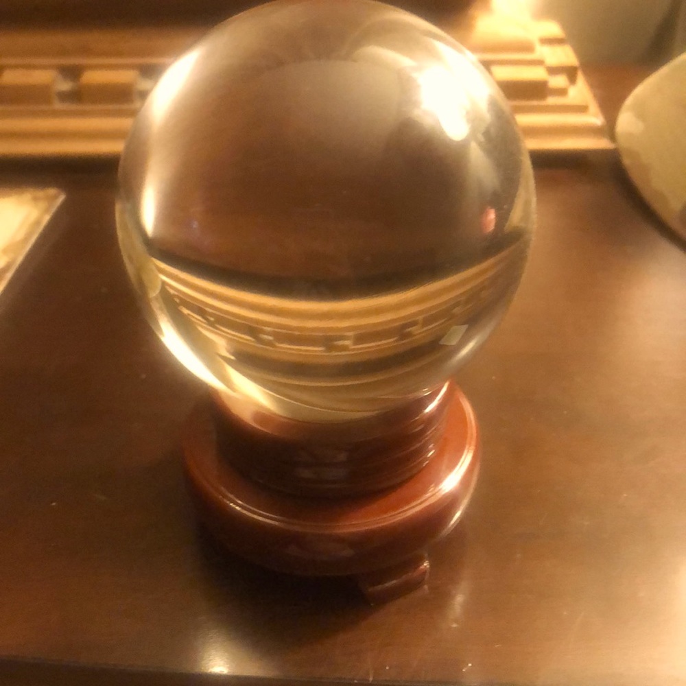 Glass Crystal Ball with Stand